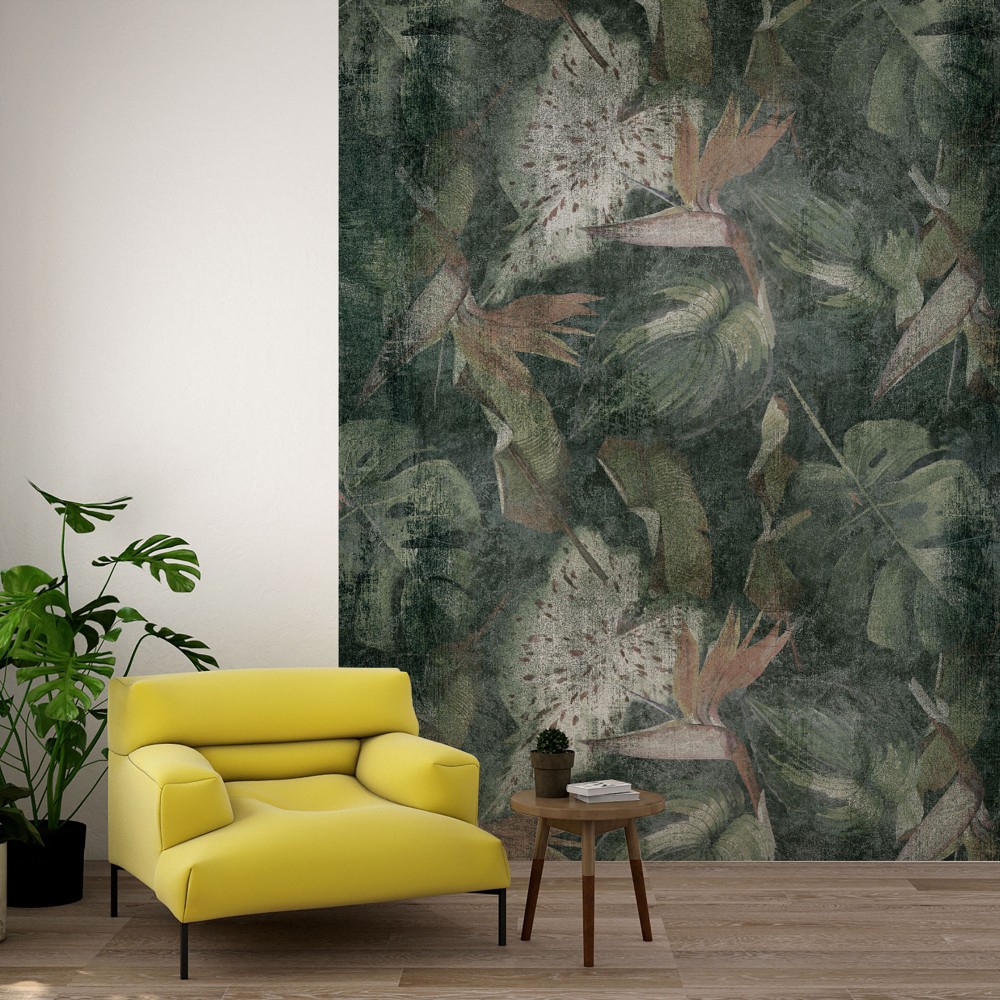 Papel pintado autoadhesivo para pared, diseño de plantas de selva