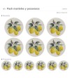Pack de 6 Manteles y 6 Posavasos Lemon