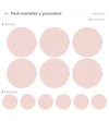 Pack de 6 Manteles y 6 Posavasos Vichy Rosa