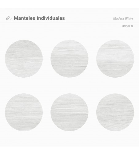 Pack de 6 manteles Madera White