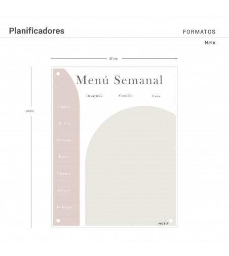 Planificador de pared menú semanal Nela