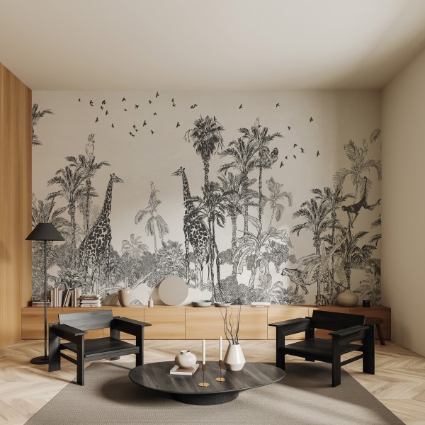 Mural Autoadhesivo Jungle Life carbon