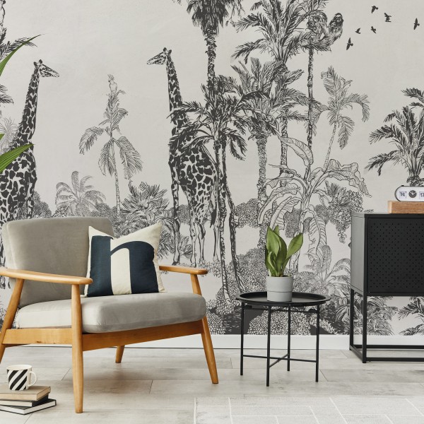 Mural Autoadhesivo Jungle Life carbon