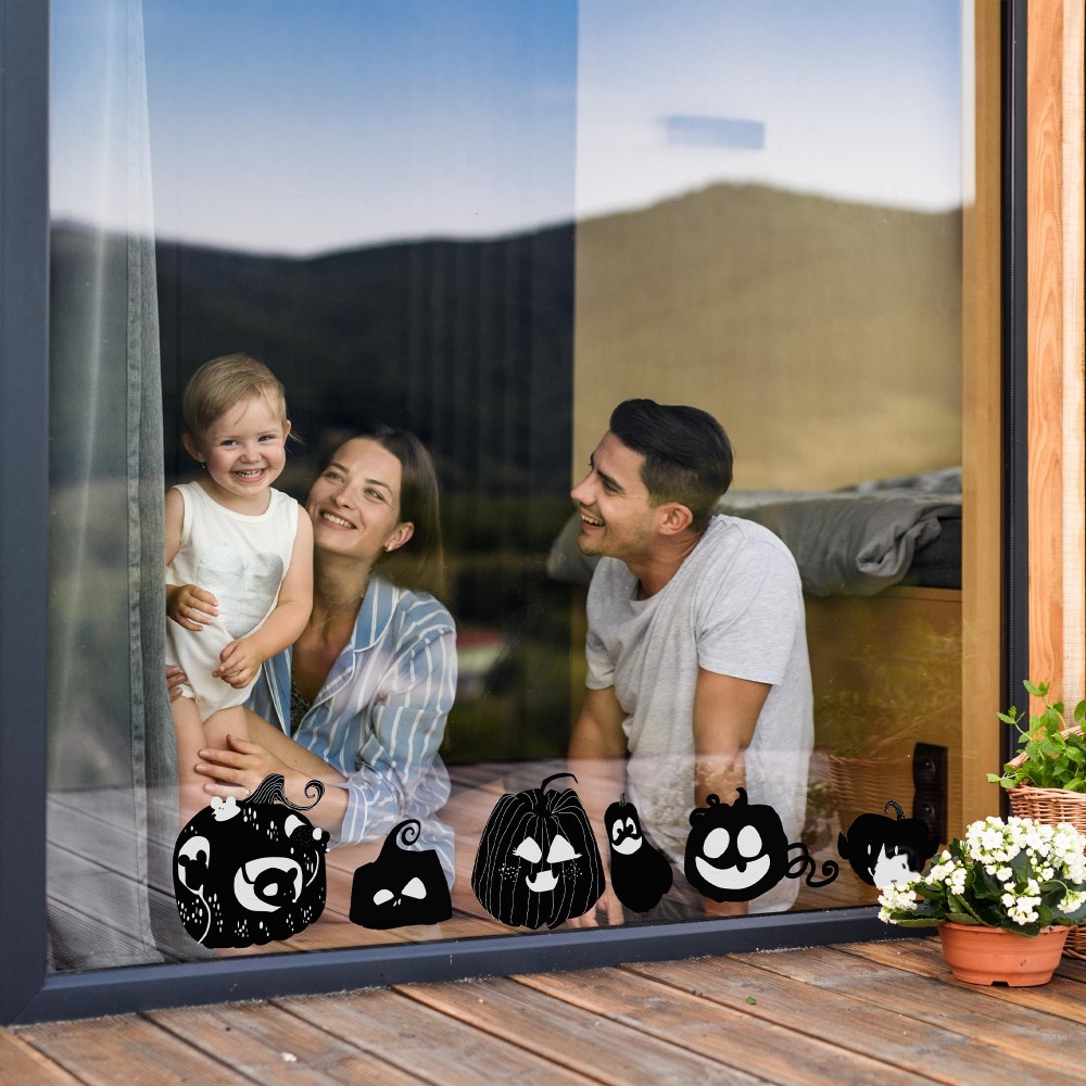 Stickers Halloween Black Pumpkins