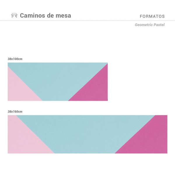 Camino de mesa con estampado Geometric pastel.