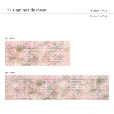 Camino de mesa con estampado  Geometric pink