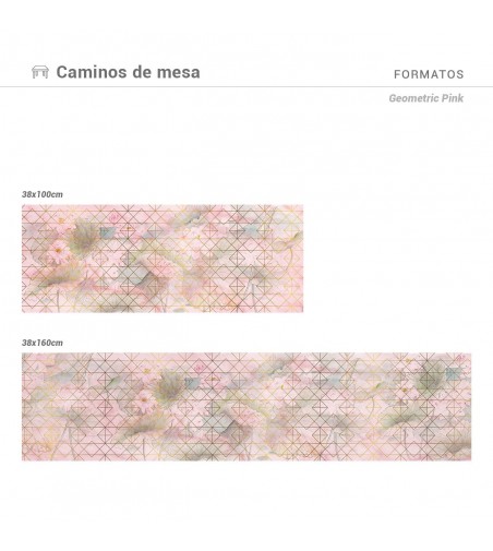 Camino de mesa Geometric Pink