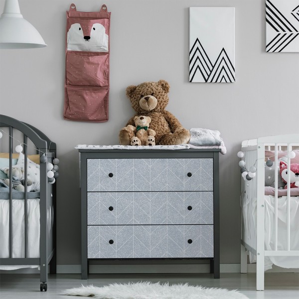 Vinilo para muebles con estampado  Terrazo Claude blau espiga