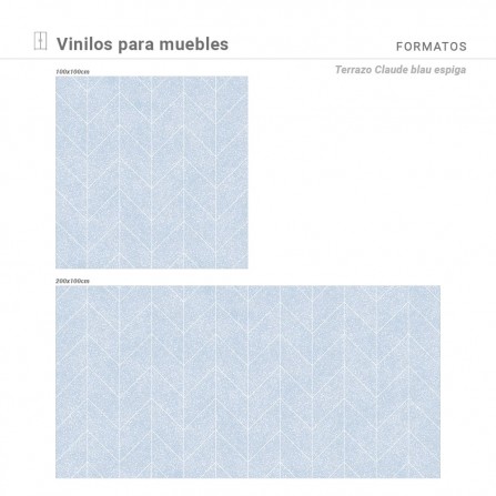 Vinilo para muebles con estampado  Terrazo Claude blau espiga