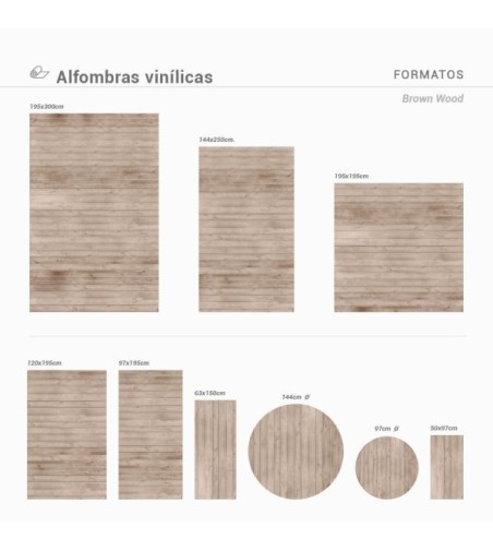 Alfombra Vinílica Brown Wood 50x97