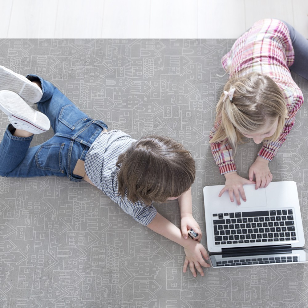 Alfombra Vinílica Ciudad Blanco 50x97