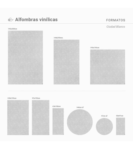 Alfombra Vinílica Ciudad Blanco 50x97