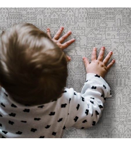 Alfombra Vinílica Ciudad Gris 50x97