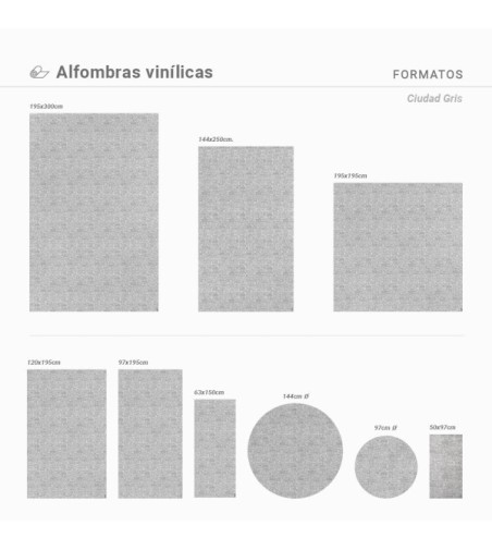 Alfombra Vinílica Ciudad Gris 50x97