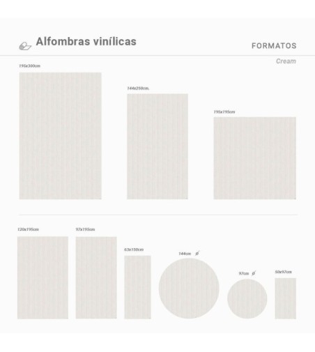 Alfombra Vinílica Cream 144x250