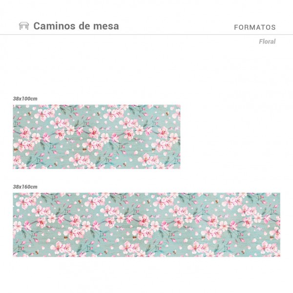  Camino de mesa con estampado Floral.