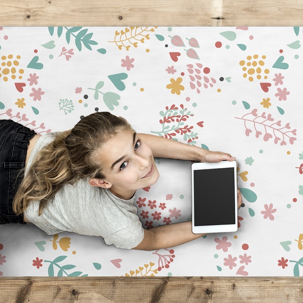 Alfombra Vinílica Florecillas 48x75