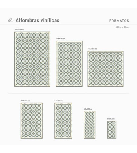 Alfombra Vinílica Hidra Flor 63x150