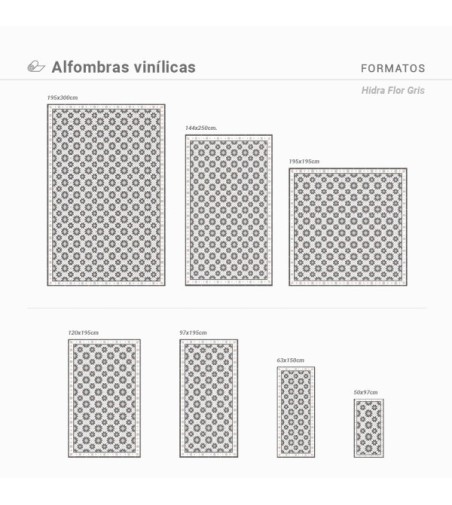 Alfombra Vinílica Hidra Flor 63x150