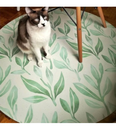 Alfombra Vinílica Hojas Menta 50x97