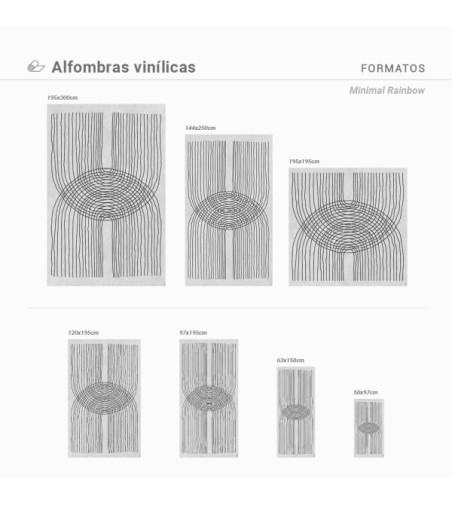 Alfombra Vinílica Minimal Rainbow 50x97