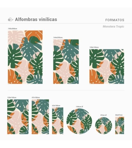 Alfombra Vinílica Monstera Tropic 63x150