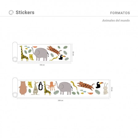 Sticker con estampado animales del mundo