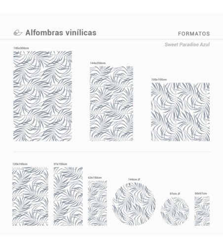 Alfombra Vinílica Sweet Paradise Azul 50x97