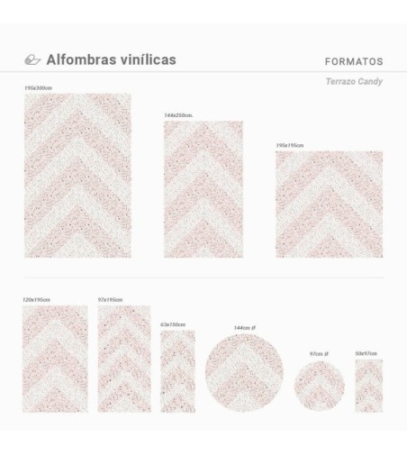 Alfombra Vinílica Terrazo Candy 63x150