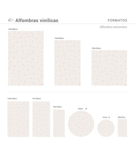 Alfombra Vinílica Unicornios 50x97