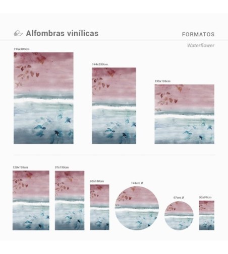 Alfombra Vinílica Waterflower 63x150