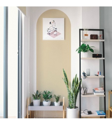 Arco Pintado Autoadhesivo Amarillo Pastel 170x132 cm