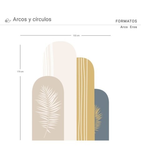 Arco Pintado Autoadhesivo Eros 132x170 cm