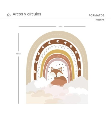 Arco Pintado Autoadhesivo Kitsune 110x132 cm
