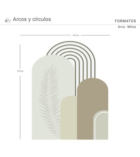 Arco Pintado Autoadhesivo Milos 132x170 cm