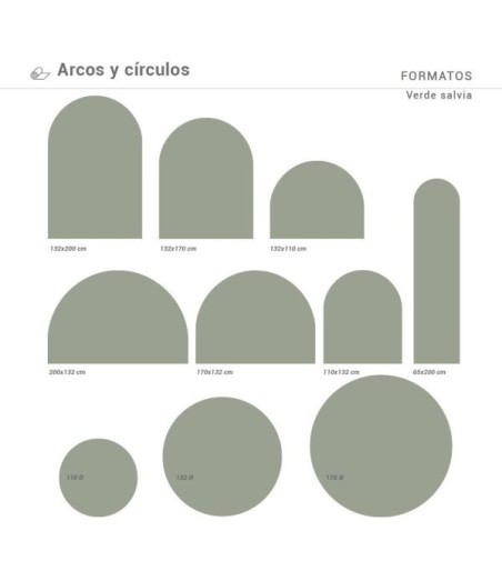 Arco Pintado Autoadhesivo Salvia 170x132 cm