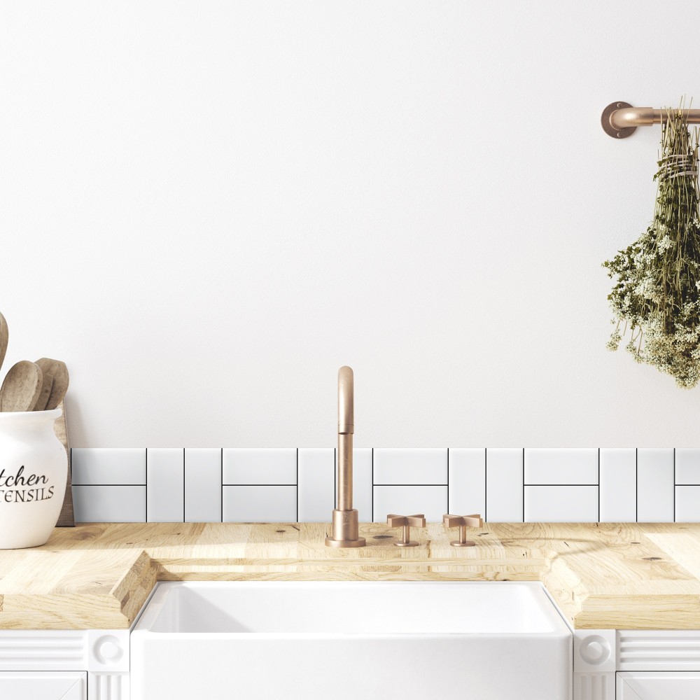 Pack de cenefas Alterna White - contiene 3 unidades de 115x11,5cm