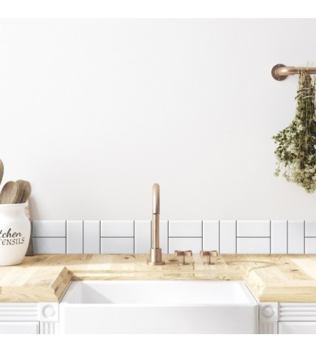 Pack de cenefas Alterna White - contiene 3 unidades de 115x11,5cm