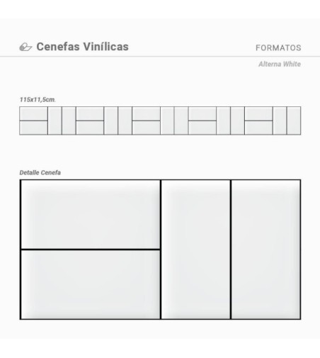 Pack de cenefas Alterna White - contiene 3 unidades de 115x11,5cm