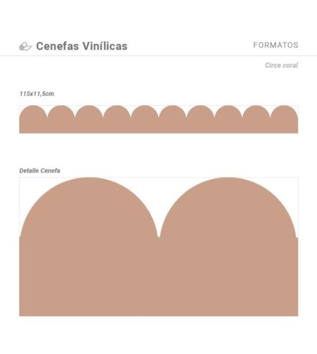 Pack de cenefas Circe Coral - contiene 3 unidades de 115x11,5cm