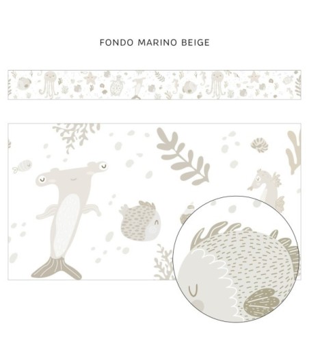 Pack de cenefas Fondo Marino by Elena Tablada - contiene 3 unidades de 115x11,5cm