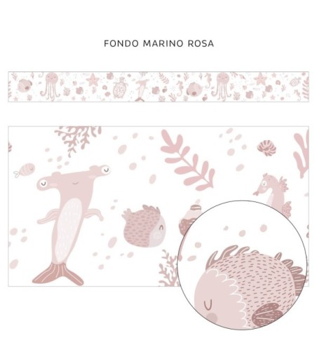 Pack de cenefas Fondo Marino by Elena Tablada - contiene 3 unidades de 115x11,5cm