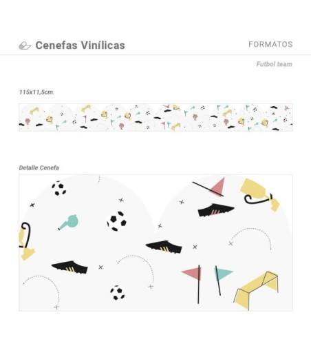 Pack de cenefas Futbol Team - contiene 3 unidades de 115x11,5cm