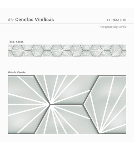 Pack de cenefas Hexágono Big - contiene 3 unidades de 115x11,5cm