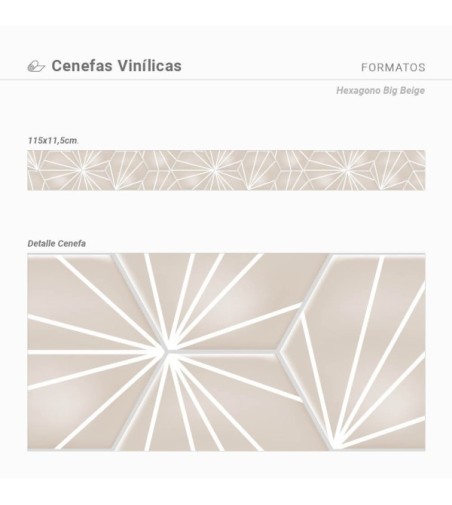 Pack de cenefas Hexágono Big - contiene 3 unidades de 115x11,5cm