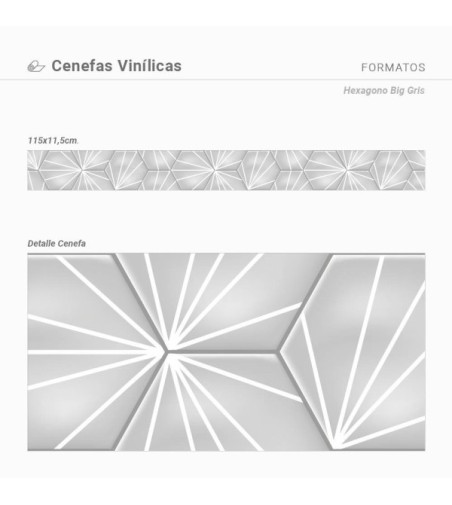 Pack de cenefas Hexágono Big - contiene 3 unidades de 115x11,5cm