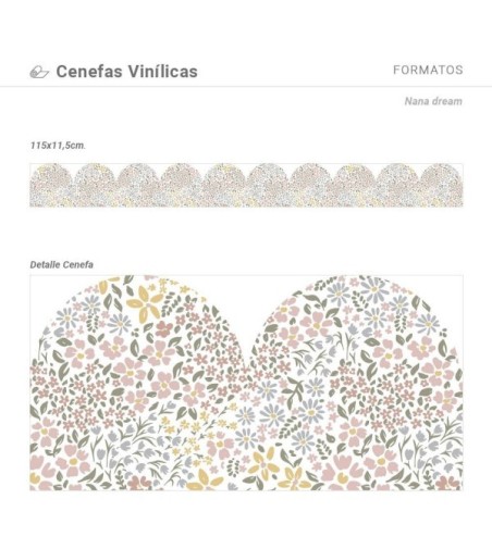 Pack de cenefas Nana Dream - contiene 3 unidades de 115x11,5cm