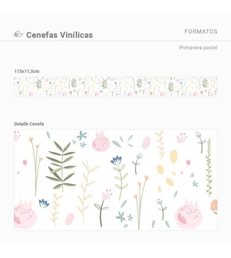 Pack de cenefas Primavera Pastel - contiene 3 unidades de 115x11,5cm