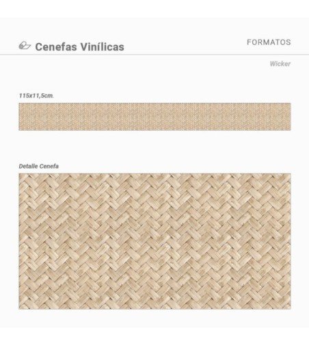 Pack de cenefas Wicker - contiene 3 unidades de 115x11,5cm