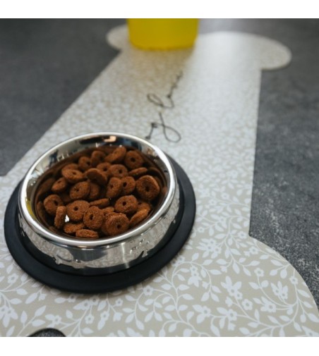 Alfombra comedero para mascotas Bones 48x35